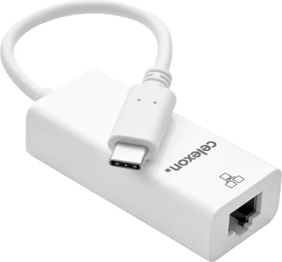 Produktbild von celexon USB-C auf Ethernet M/F Adapter, weiß