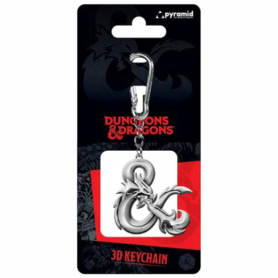Immagine prodotto di Portachiavi a piramide con logo 3D di Dungeons & Dragons 6 cm Argento Taglia unica
