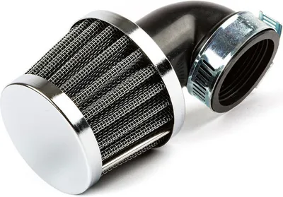 Image de KN filtre à air carburateur D. 35 mm chromé incliné à 90°.