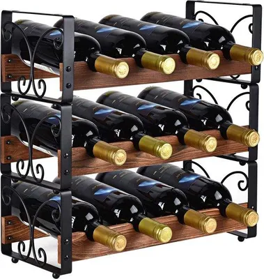 Image de Casier à bouteilles - Qualité haut de gamme pour le vin - Peut contenir de nombreuses bouteilles - Idéal pour le stockage des bouteilles de vin