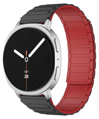 Immagine prodotto di Bracciale magnetico in silicone per Samsung Galaxy Watch 8 / 8 Classic I - Design nero / rosso
