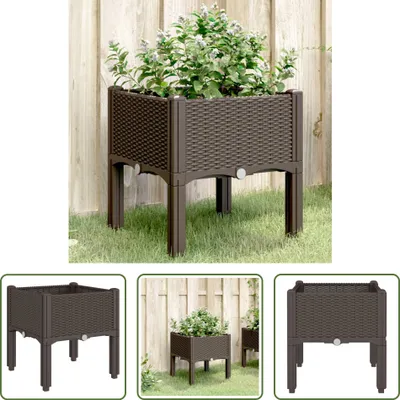 Zdjęcie produktu dla The Living Store Sadzarka z nogami brązowa 40x40x42 cm PP