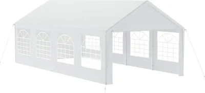 Obrázok produktu pre JOIEYOU Pavilónový párty stan 4x8 m s odnímateľnými bočnými stenami Vodotesný Stabilný Zimovzdorný Ochrana pred slnkom Záhradný pavilón Párty stan Záhradný stan, biely
