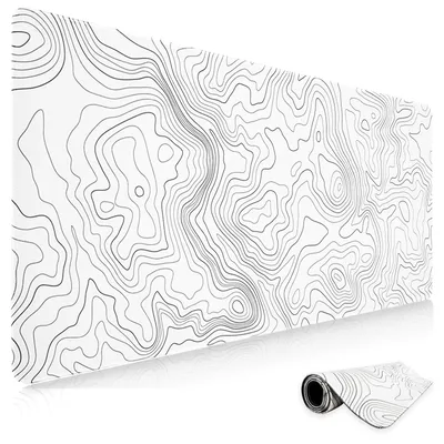 XXL Mauspad Topografisch 800x350x3 mm Weiß, rutschfest