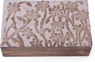 Produktbild von Famanu Aufbewahrungsbox Handgefertigt aus Holz - Rustikale Schmuckbox