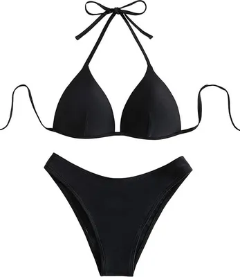 Produktbild von Damen-Badeanzug Zweiteiliges Bikini-Set Push-up Schwarz S