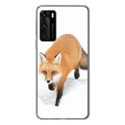 Produktbild von MuchoWow® Handyhülle Schutzhülle Hülle für Huawei P40 Fuchs - Schnee - Winter Silikon Softcase Handy Hülle - Handytasche