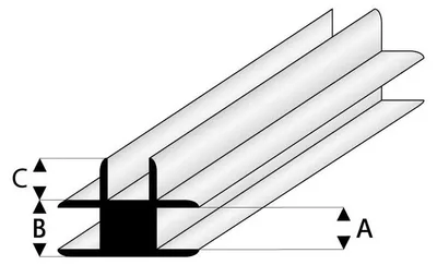 Immagine prodotto di Profilo a T Krick ASA, dimensioni 4x1000 mm