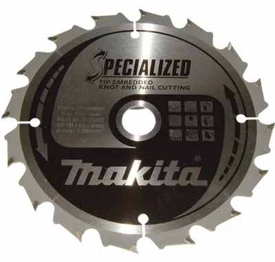 MAKITA Kreissägeblatt 165x20 mm, 16 Zähne, spezialisiert für Holz mit Nägeln und Astlöchern