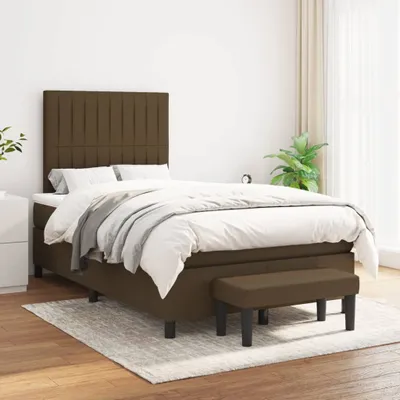 Produktbild von Design Möbel Boxspringbett mit Matratze Dunkelbraun 120x200 cm Stoff - 2024 Neu