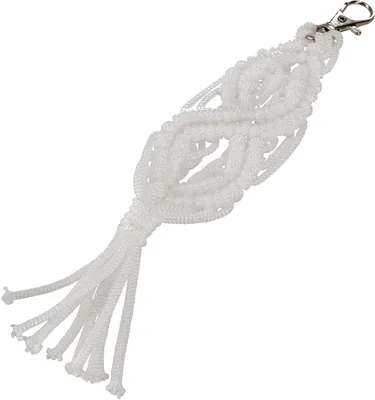 Produktbild von Makramee Schlüsselanhänger, Boho Taschenanhänger - Weiß, Polyester,Chemiefaser, 18*4 cm, Schlüsselanhänger