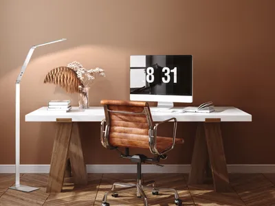 Produktbild von LED Stehleuchte / Leselampe Alu verstellbar Dimmer & 4 Lichtfarben Bürolampe