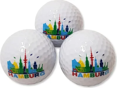 Produktbild von Hamburg Skyline Golfbälle, Weiß/Bunt, 3 Stück