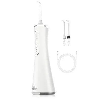 Produktbild von Tragbare Munddusche, 5 Modi & 2 Düsen, Kabellose Munddusche, IPX7 Wasserdicht, Wasser Flosser 260ML für Heim- und Reisegebrauch