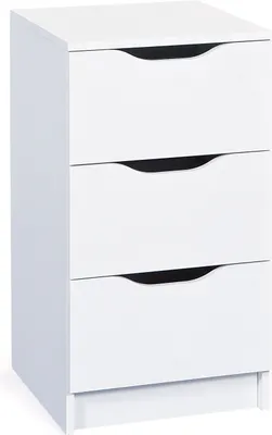 Produktbild von Kommode "WESTPHALEN" in Weiss mit 3 Schubladen. Abmessungen (BxHxT) 41x71x40 cm