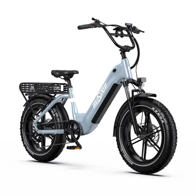 Imagen del producto de Bicicleta eléctrica Onesport de 20 pulgadas, tipo pedelec, con velocidad máxima de 25 km/h, batería de 48V/18Ah y motor de 250W, color gris