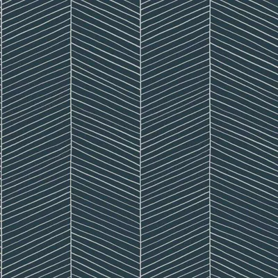 Produktbild von ESTAhome Tapete Fischgrätmuster Dunkelblau 53 cm x 10.05 m
