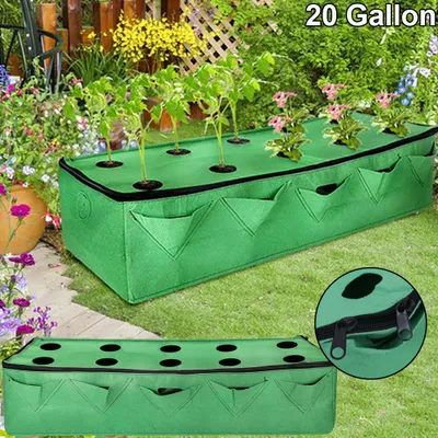 Produktbild von 1 Stück Hochbeet Pflanzsack 20 Gallonen Pflanztasche aus Vliesstoff Kartoffeln Große Filz-Hochbeete für Balkon Pflanztopf Tomaten Gemüs Erdbeere Grün