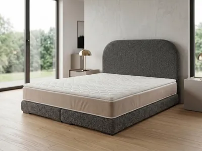 Produktbild von Polsterbett  LEON 1 mit Kopfteil, modernes gepolstertes Bett in 140 x 200 cm Farbe: Grau