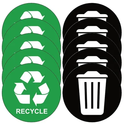 Recycling-Sticker 5 Paar, selbstklebend, 7x7 cm, wasserfest