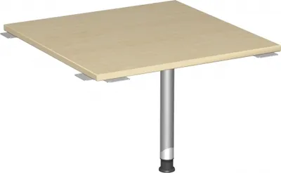 Produktbild von Geramöbel Verkettungsplatte Volleck 90° mit Stützfuß, mit Kabelführung, inkl. Verkettungsmaterial, höhenverstellbar, 800x800x680-800, Ahorn/Silber, S-555008-AS
