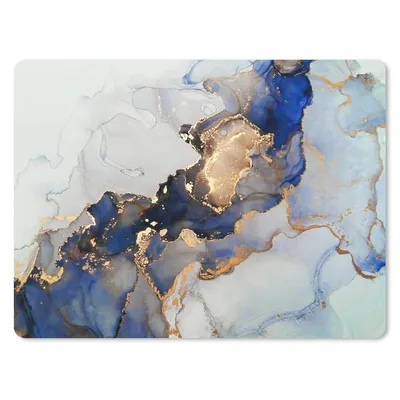Produktbild von MuchoWow® Mauspad Mousepad Marmor - Blau - Gold 23x19 cm - Mousepads - Maus Mat - Pad - Mausunterlage - Schreibtischunterlage - Mauspad