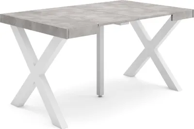 Produktbild von Ausziehbarertisch, 140x90x73cm, Für 6 Gäste, Massivholz Beine, Zementgrau