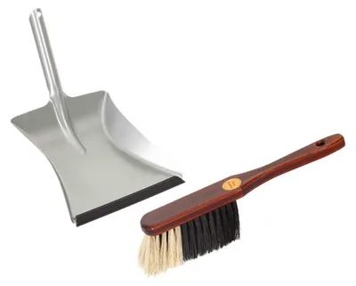 Produktbild von Novaliv 1x Kehrgarnitur Set I Rosshaarmischung I Kehrschaufel mit Gummilippe I Handbesen Holz I Kehrset  Kehrblech  Handkehrset Handfeger und Schaufel dustpan and brush Besen Schaufel