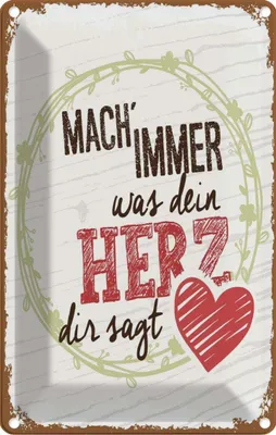 Produktbild von vianmo Blechschild 18x12 cm Mach immer was dein Herz dir sagt Spruch Zitat