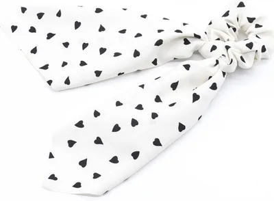 Produktbild von Dekorative Haargummis 3 Stück-pack mit Herzmuster aus Chiffon Elastizität Elastische Haargummis mit Schleife für Täglichen Gebrauch