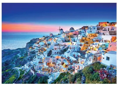 Image de Puzzle couche du soleil dans l'archipel de santorin 1500 pièces - collection paysage - educa 19040
