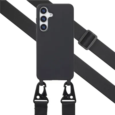 Image de Selencia Etui en silicone avec cordon détachable pour le Samsung Galaxy S25 - Noir