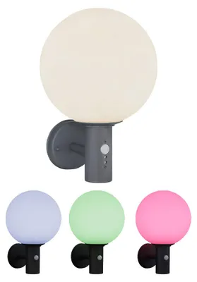 Produktbild von RGB LED Wandleuchte, Bewegungsmelder, anthrazit, App Steuerung