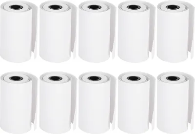 Produktbild von Thermodruckpapier 10 Rollen, mit Kern, für Taschendrucker & Lernhilfen, 55mm Breite