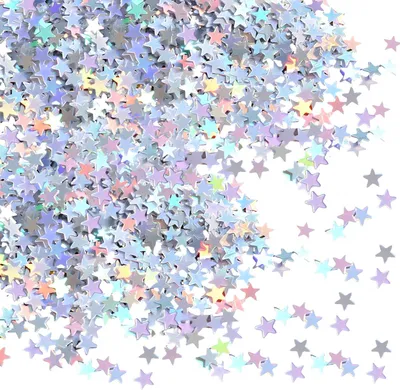 Productafbeelding van Glitterconfetti sterren - 30 g - Glittersterren - Strooidecoratie - Confetti - Glitter - Knutselen - Ster - Tafel - 6 mm