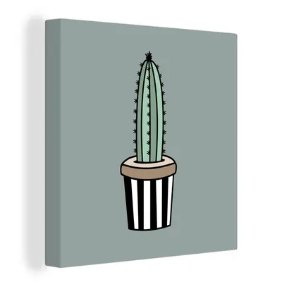 Obrázek produktu pro OneMillionCanvasses® Malba na plátně Nástěnná malba na plátně - Kaktus - Květináč - Design - 20x20cm