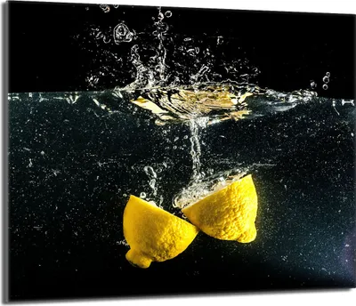 Obrázek produktu pro Kryt varné desky 60x52 keramický kryt varné desky splashback skleněná deska deco prkénko na krájení, citronová černá