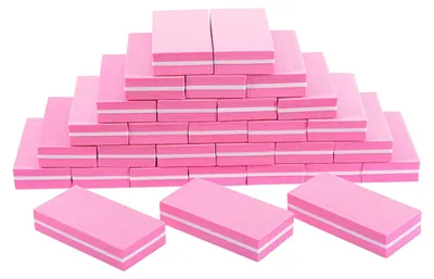 Produktbild von Nagelfeile Nagelpuffer Polierfeile - 100/180 - Rosa - 30 Stück