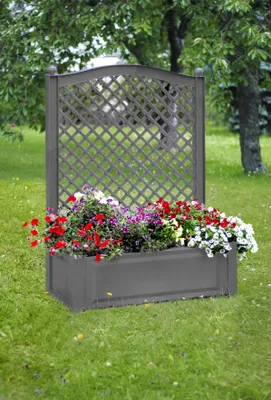 Produktbild von KHW Pflanzkasten groß mit Spalier 100 cm, grau