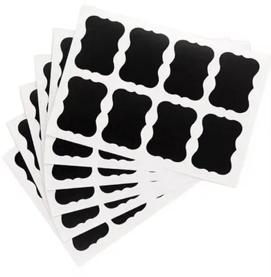Zdjęcie produktu dla Etykiety na tablice – czarne naklejki na tablice – etykiety – 96 sztuk – 3/5 cm – naklejki na słoiki z przyprawami – oznaczenia – CHPN