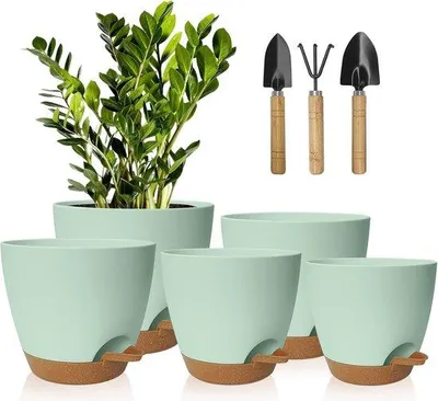 Produktbild von Pflanzenkübel Selbstbewässernd – Set mit 5 Töpfen – Verschiedene Größen