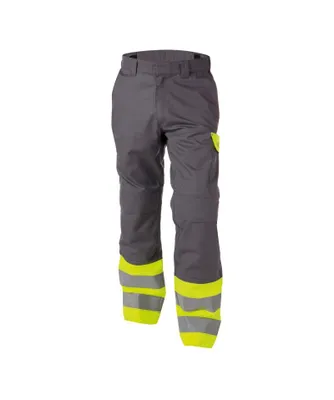 Produktbild von DASSY® Lenox Multinorm Warnschutzhose mit Kniepolstertaschen GRAFITGRAU/NEONGELB Gr.50 Länge: MINUS