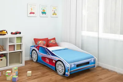 Obrázek produktu pro ACMA postel pro mladé Dětská postel auto postel junior auta postel kompletní sada s matrací, lamelovým roštem a ochranou proti vypadnutí 160x80 cm - CAR-2