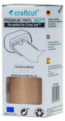 Produktbild von craftcut® Premium Plotterfolie matt 09 ROSE-GOLD-METALLIC 13,9 x 244 cm