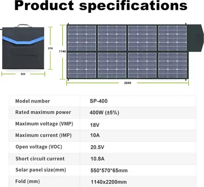 Produktbild von Tragbares Solarpanel-Kit, 400W Leistungsausgang, IP65 wasserdicht, SP400