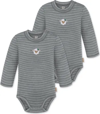 Produktbild von normani 2er Pack Baby Merino Langarmbody