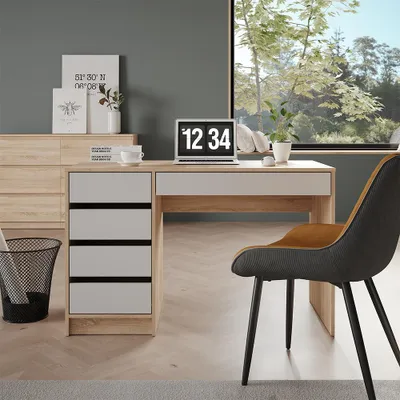 Obrázek produktu pro Stůl Vicco Sherry Sonoma/bílá 55 x 120 cm se zásuvkami, Model 57916