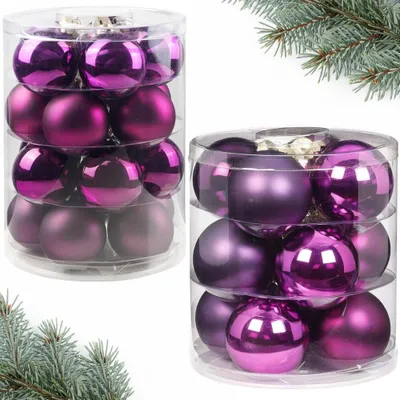 Produktbild von Weihnachtskugeln Set 20 Stk 6cm & 12 Stk 8cm Purple Deluxe