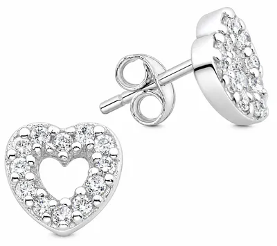 Produktbild von LUISIA® Ohrstecker "Herz mit Zirkonia" - 925 Sterling Silber
