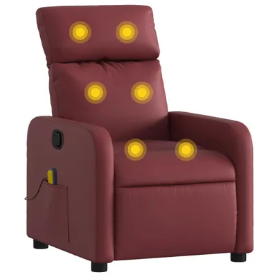 Produktbild von vidaXL Massagesessel Weinrot Kunstleder